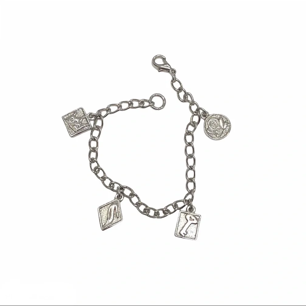 SILVER TONE BARBIE CHARM BRACELET